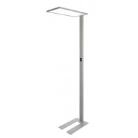 Stehleuchte Stojací lampa, těleso hliník, povrch šedostříbrná, difuzor plast transparentní, LED 55W, 6245lm, neutrální 4000K, UGR<19, vyzař úh 150°, dotyk stmívač, Ra80, 230V, 310x1950x610mm, svítí nahoru/dolů