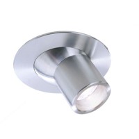 POINT Stropní, podhledové, bodové svítidlo kruhové, výklopné +-35°, materiál hliník, povrch elox šedostříbrná, LED 1W, denní 6000K/65lm, teplá 3000K/60lm, vyzařovací úhel 30°, 230V, IP20, rozměry d=40mm.