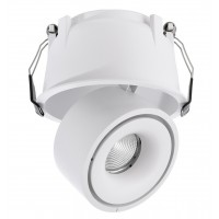 UNI Stropní, podhledové, bodové, svítidlo, výklopné, nastav. směr svícení, těleso hliník, povrch bílá, LED 12W, 1035lm, teplá 3000K, stmív. TRIAC, 230V, IP20, tř.3, rozměry d=139mm, h=84mm