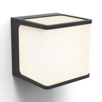 DOBI W1, LED 15W, IP54 Nástěnné venkovní svítidlo, těleso hliník, povrch šedočerná, difuzor plast opál. LED 15W, 800lm, teplá 3000K, Ra80, 230V, IP54, rozměry 100x110x110mm