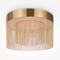 PEDE PL 36W Stropní svítidlo, základna kov, povrch zlatá, kovové zlaté ověsy, LED 36W, 1300lm, teplá 3000K, 230V, IP20, rozměry d=550mm, h=340mm.
