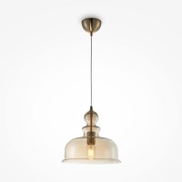 LEO I HL 1x60W E27 Závěsné svítidlo, těleso kov, povrch bronz, sklo jantar, pro žárovku 1x60W, E27, 230V, IP20, tř.1, rozměry d=297mm, vč závěs kabelu l=1500mm, lze zkrátit.