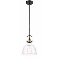 BARTE HL I 1x40W, E27 Závěsné svítidlo, základna kov, povrch černá, stínítko sklo čiré, pro žárovku 1x60W, E27, 230V, IP20, tř.1, rozměry d=200mm, h=250mm, vč závěs kabelu l=1250mm, lze zkrátit.