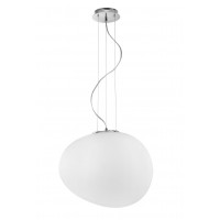 CIOTTOLI Závěsné svítidlo, základna hliník, povrch chrom lesk, difuzor sklo opál, pro žárovku 1X100W, E27, 230V, IP20, rozměry d=440mm h=340mm, vč.závěsného kabelu l=1330mm, lze zkrátit