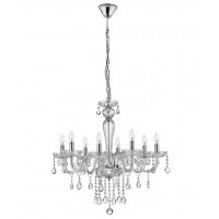 VENEZIA 8X40W E14 230V IP20 Křišťálový lustr, těleso kov, povrch chrom lesk, sklo křišťál, pro žárovku 8X40W, E14, 230V, IP20, rozměry d=700mm h=680mm, vč.závěsného řetězu l=1300mm, lze zkrátit