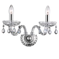 VENEZIA WALL Nástěnné svítidlo, těleso kov, povrch chrom lesk, dekorativní krystaly, pro žárovku 2X40W, E14, 230V, IP20, rozměry d=230-470mm h=270mm