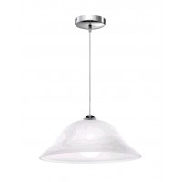 PREGO Závěsné svítidlo, základna kov, povrch chrom lesk, difuzor sklo, povrch alabastr, pro žárovku 1X60W, E27, 230V, IP20, rozměry dle typu, vč.závěsného kabelu l=1000mm, lze zkrátit