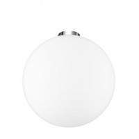NEVOSO Stropní svítidlo, základna kov, povrch chrom lesk, difuzor sklo opál,  pro žárovku 1X60W, E27, 230V, IP20, rozměry d=300mm h=320mm