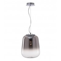 OLIVERIO Závěsné svítidlo, základna kov, povrch chrom, difuzor sklo kouřová s čirým okrajem, pro žárovku 1X60W, E27, 230V, IP20, rozměry dle typu, vč.závěsného kabelu l=1200mm, lze zkrátit