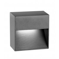 STEP LIGHT Nástěnné venkovní svítidlo, těleso hliník, povrch tmavě šedá, LED 1X3W, teplá 3000K, 270lm, 230V, IP54, rozměry 85x85x50mm, svítí dolů