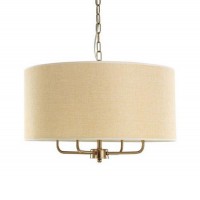 ELIZABETH Závěsné svítidlo, základna kov, povrch antická bronz, stínítko textil, povrch béžová, pro žárovku 4x40W, E14, 230V, IP20, tř.1, rozměry d=500mm h=350mm, vč.závěsného kabelu l=1200mm, lze zkrátit