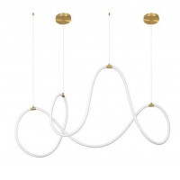 CERELIA 57W Světelná hadice, těleso plast opál, úchyty kov, zlatá mat,  LED 57W, 3189lm, teplá 3000K, stmív TRIAC, 230V, IP20 rozměry 1500x500mm, lankový závěs l=1500mm, lze zkrátit