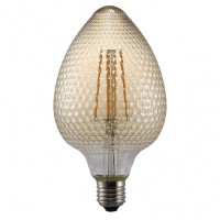 AVRA E27 Světelný zdroj, základna kov, tvar ořech, difuzor plast jantarová, tvar oliva, žárovka LED 1X2W, E27, teplá 2200K, 200lm, Ra80, 230V, IP20, tř.2, rozměry d=100mm, l=180mm
