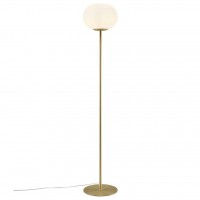 ALTON Stojací lampa těleso kov, povrch černá, sklo kouřové, nebo mosaz, sklo opál, pro žárovku 1x25W, E27, 230V, IP20, rozměry h=1600mm, sklo d=276mm, včetně vypínače na kabelu