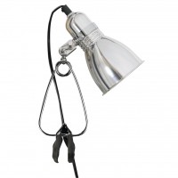 PHOTO Lampa s klipem/skřipcem, těleso kov, pro žárovku E27 max.40W, 230V, IP20, tř.2, h=160mm, stínítko d=95mm, včetně vypínače kabelu - černá l=2000mm, lze zkrátit