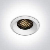 IZEGE X 1x10W HONEYCOMB Stropní podhledové, bodové, svítidlo se světelným reduktorem honeycomb,  kov, povrch bílá, LED 6,5W, 500lm, přepín CCT teplá 3000K/3500K/neutrální 4000K, vyzař. úhel 36°, 700mA, IP20, d=70mm, h=40mm, driver SAMOSTATNĚ.