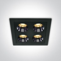 LOVAN BI SQ 10W Stropní podhledové, bodové, Darklight, svítidlo, těleso kov, povrch bílá/černá, LED 10W, 700lm, teplá 3000K, vyzař. úhel 38°, Ra90, 230V, IP20, tř.2, rozměry 75x42x75mm.