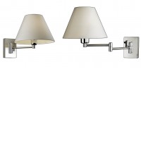 SOFT 1x15W E27 Nástěnné svítidlo, základna hliník, povrch chrom, stínítko textil bílá,  pro žárovku LED 1x15W, E27, 230V, IP20, tř.1, rozměry dle typu jednoramenový/dvouramenový
