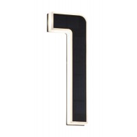 LED House number Venkovní nástěnné svítidlo - číslo 1, těleso nerez a plast, povrch černá, LED 0,2W, 6lm, teplá 3000K, napájení solární panel, baterie, výdrž 8 hod, 230V, IP44, tř.3, rozměry 230x80x32mm.