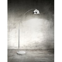 CLIO Stojací lampa, těleso a stínítko kov, povrch chorm lesk, podstavec mramor, pro žárovku 1x100W, E27, 230V, IP20, rozměry d=300mm, h=1800mm, vč vypínače na tělese.