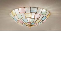 TWIST Stropní přisazené svítidlo, těleso kov, povrch zlatá, stínítko sklo barevné, pro žárovku 2x60W, E27, 230V, IP20, rozměry dle typu.