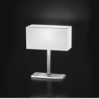 PARA HOTEL Stolní lampa, materiál kov, povrch chrom lesk, stínítko textil bílá, pro žárovku 1x40W, E14, 230V, IP20, 250x290x105mm.