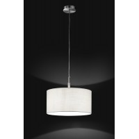 ROUND HOTEL Závěsné svítidlo, základna kov, povrch chrom broušený, stínítko textil bílá, pro žárovku 1x40W, E27, 230V, IP20, rozměry dle typu.