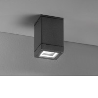 PENDO Stropní přisazené bodové venkovní svítidlo, těleso kov, povrch grafitově černá/bílá mat, kryt sklo, pro žárovku 1x35W, GU10, 230V, IP44, rozměry 90x90x100mm.