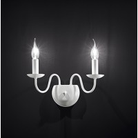 DALE Nástěnné svítidlo, 2 ramena, těleso kov, povrch bílá mat/šedá, pro žárovku 2x40W, E14, 230V, IP20, rozměry 330x200x170mm.