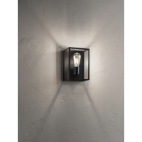 TECA Nástěnné svítidlo, těleso kov, povrch černá mat, kryt sklo, pro žárovku 1x60W, E27, IP20, rozměry 170x250x135mm.