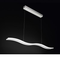 BEND Závěsné svítidlo, lustr, těleso hliník, povrch bílá, difuzor plast opál, LED 48W, 3648lm, přepín CCT teplá 3000K-denní 6000K, stmív., 230V, IP20, tř.1, rozměry 1200x96mm, vč závěs lanka 1500mm, lze zkr.