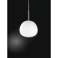 AXIS Závěsné svítidlo, těleso kov, povrch chrom lesk, difuzor sklo opál, pro žárovku 1x10W, G9, 230V, IP20, rozměry d=110mm, vč závěs lanka h=2500mm, lze zkrátit.