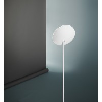 OPHELIA Stojací lampa, nastavitelný směr svícení, těleso kov, povrch bílá mat/černá mat, difuzor plast opál, LED 24W, 1900lm, teplá 3000K, stmívatelné, 230V, IP20, rozměry d=280mm, h=1830mm, vč vypínače na tělese.