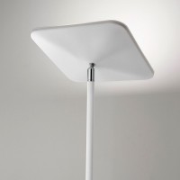 RADAR Stojací lampa, nastavitelný směr svícení, těleso kov, povrch bílá mat/černá mat, difuzor plast opál, LED 30W, 2100lm, teplá 3000K, stmívatelné, 230V, IP20, rozměry 270x270mm, h=1830mm, vč vypínače na tělese.
