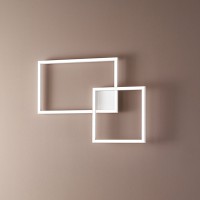 CROSS Nástěnné svítidlo, těleso hliník, povrch bílá/černá mat, difuzor plast opál, LED 20W, 1500lm, CCT přepín teplota teplá 3000K, neutrální 4000K, denní 6000K, 230V, IP20, rozměry 420x290mm.
