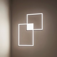 CROSS Stropní přisazené svítidlo, těleso hliník, povrch bílá mat/černá mat, difuzor plast opál, LED 64W, 4800lm, CCT přepín teplota teplá 3000K, neutrální 4000K, denní 6000K, 230V, IP20, rozměry 760x950mm.