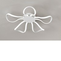 BLOSSOM Stropní přisazené svítidlo, těleso kov, povrch bílá mat, difuzor plast opál, LED 50W, 4000lm, teplá 3000K, 230V, stmívatelné, IP20, rozměry d=620mm, h=110mm.