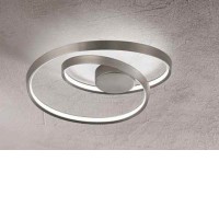 RITMO Stropní svítidlo, základna hliník, povrch bílá/broušená šedá/skořicová mat, dif. plast opál, LED 55W, 4400lm, přepín. CCT teplá 3000K-denní 6000K, stmív., Ra80, 230V, IP20, tř.1, rozměry d=600mm, h=270mm.