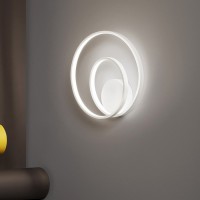 RITMO Nástěnné svítidlo, těleso kov, povrch bílá mat/hnědá skořicová, difuzor plast opál, LED 28W, 2240lm, teplá 3000K, 230V, IP20, rozměry d=300mm.