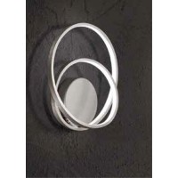 RITMO Nástěnné svítidlo, základna hliník, povrch bílá/broušená šedá/skořicová mat, dif. plast opál, LED 28W, 2240lm, přepín. CCT teplá 3000K/neutrální 4000K/denní 6000K, stmívatelné TRIAC., Ra80, 230V, IP20, rozměry d=300mm, h=100mm.