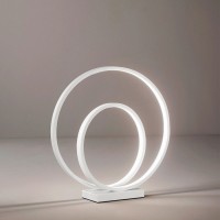 RITMO Stolní lampa, těleso kov, povrch bílá mat/hnědá skořicová, difuzor plast opál, LED 28W, 2240lm, teplá 3000K, 230V, IP20, rozměry d=300mm, h=330mm.