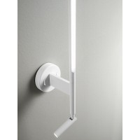 RAMON Nástěnné svítidlo, nastavitelný směr svícení, těleso kov, povrch bílá mat/černá mat, difuzor plast opál, LED 6W, 420lm + 3W, 210lm, teplá 3000K, rozměry d=25mm, h=600mm.