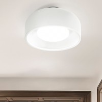 PANDORA Stropní přisazené svítidlo, základna kov, stínítko kov, povrch bílá, pro žárovku 1x60W, E27, 230V, IP20, rozměry d=480mm, h=200mm.