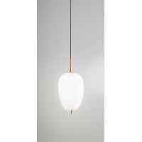 CIRRO Závěsné svítidlo, základna kov, povrch zlatá, difuzor sklo opál, LED 24W, 1435lm, teplá 3000K, 230V, IP20, rozměry d=270mm, h=400mm, vč závěs kabelu h=1500mm, lze zkrátit.