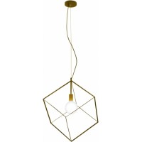 CUBE Závěsné svítidlo, těleso kov, povrch černá mat/zlatá mat, pro žárovku 1x40W, E27, 230V, IP20, rozměry 350x350mm, vč závěs kabelu h=1500mm, lze zkrátit.