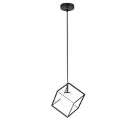 CUBE Závěsné svítidlo, těleso kov, povrch černá mat/zlatá mat, difuzor sklo opál, pro žárovku 1x28W, G9, 230V, IP20, rozměry 150x150mm, vč závěs kabelu h=1500mm, lze zkrátit.