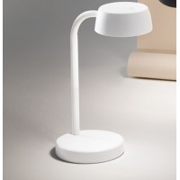 PUDDY Stolní lampa, nastavitelný směr svícení, těleso plast, povrch bílá/černá, LED 5,5W, 500lm, teplá 3000K, 230V, IP20, rozměry 230x460mm.