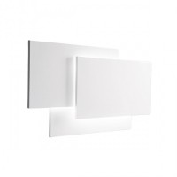 DIP Nástěnné svítidlo, těleso hliník, povrch bílá mat, difuzor plast opál, LED 36W, 2880lm, teplá 3000K, 230V, IP20, rozměry 400x200x55mm.