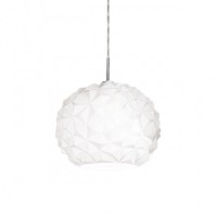METEORA Závěsné svítidlo, základna kov, povrch chrom lesk, stínítko sklo bílá/jantarové/kouřové, pro žárovku 1x60W, E27, 230V, IP20, rozměry: d=350mm, h=300mm, vč závěs lanka h=1500mm, lze zkrátit.