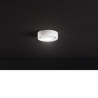 FANALE Venkovní stropní svítidlo, těleso hliník, povrch grafitově černá/bílá, krycí sklo čiré, LED 6W, 320lm, teplá 3000K, 230V, IP65, rozměry d=110mm, h=35mm.